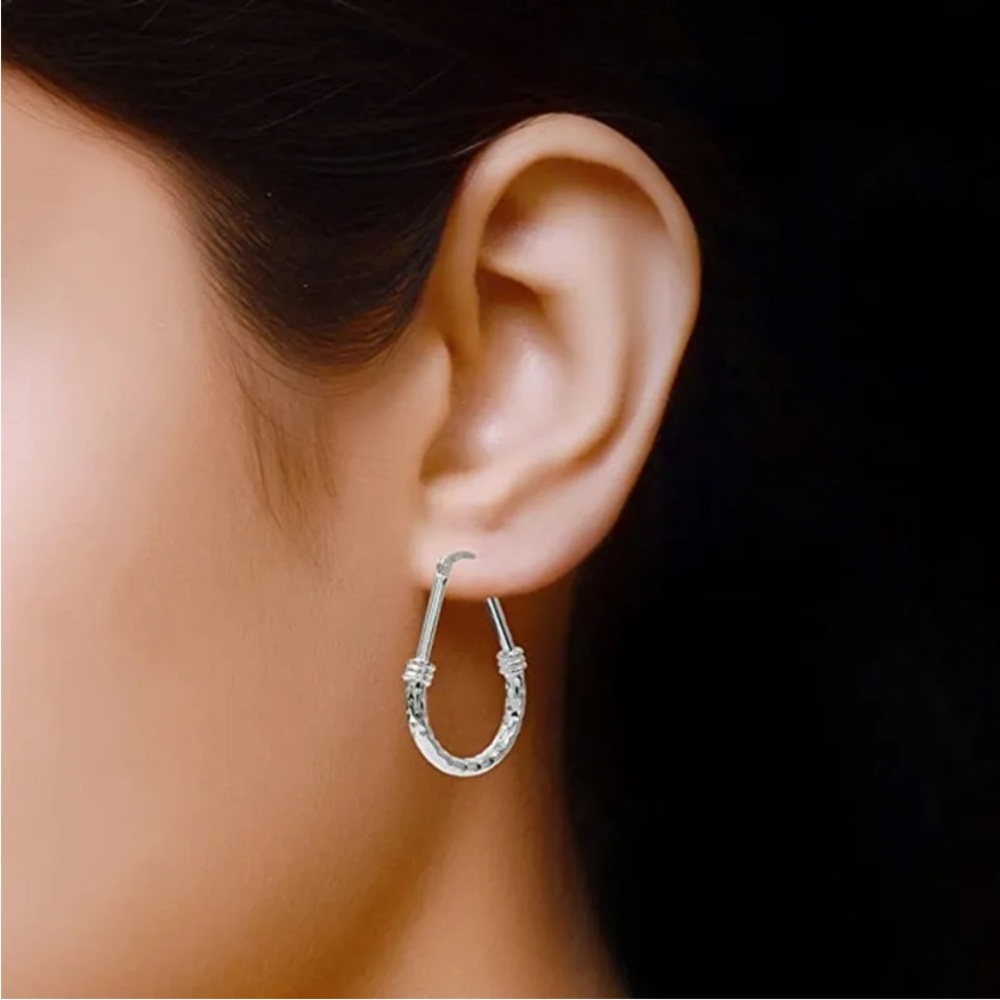 New Beautiful Sterling Silver Hoops - Picture 4 of 4